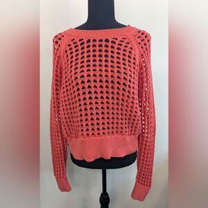 Rebecca Taylor Open Knit Coastal Cowgirl Boho Preppy Sweater MD NWOT